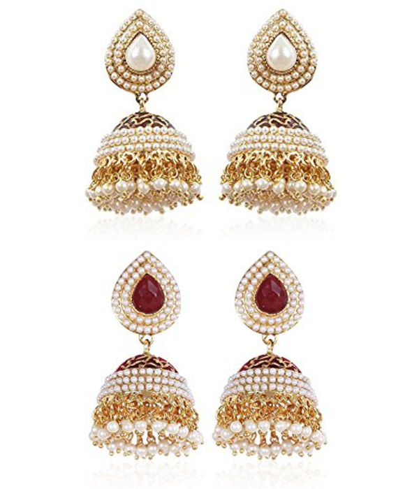 YouBella Jewellery Combo of 2 Jhumki Earings Earrings for Girls and Women